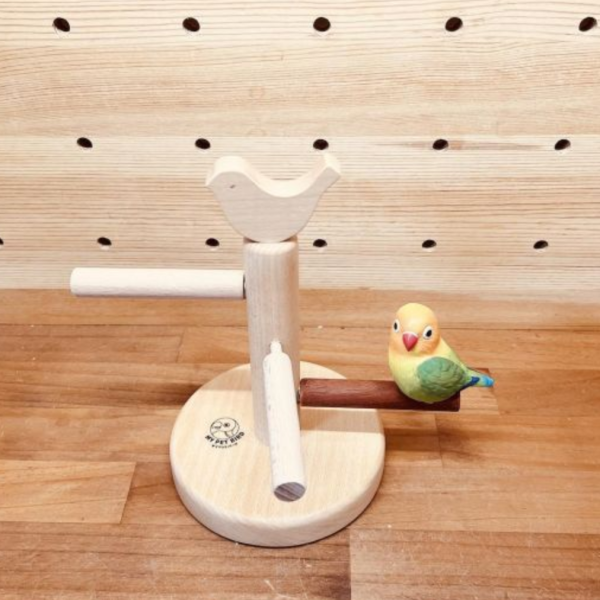 w397 櫸木桌上型鳥用站架 鳥用站架, 櫸木鳥站架, 桌上型鳥站架, 鸚鵡站架, 鸚鵡棲木, 鸚鵡玩具, 鸚鵡互動站架, MY PET BIRD