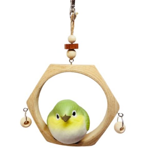 MY PET BIRD  特製綠繡眼遊戲鞦韆 綠繡眼鞦韆、荷木圓環鞦韆、小型鳥類鞦韆、天然木材鞦韆、簡約設計鞦韆、自然美感鞦韆、安全穩定鞦韆、文鳥玩具、小鸚鵡遊樂器具