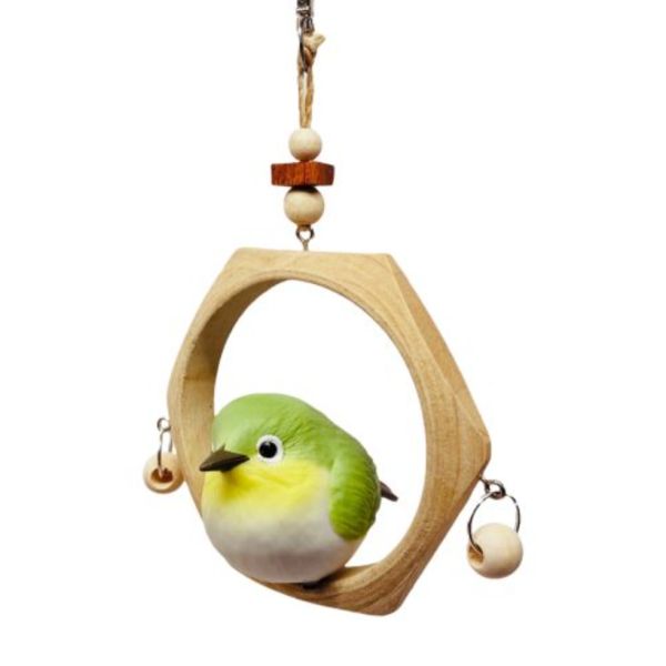 MY PET BIRD  特製綠繡眼遊戲鞦韆 綠繡眼鞦韆、荷木圓環鞦韆、小型鳥類鞦韆、天然木材鞦韆、簡約設計鞦韆、自然美感鞦韆、安全穩定鞦韆、文鳥玩具、小鸚鵡遊樂器具