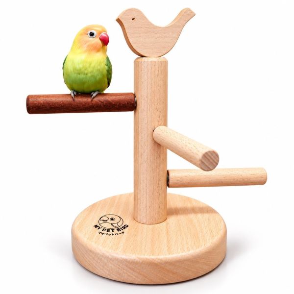w397 櫸木桌上型鳥用站架 鳥用站架, 櫸木鳥站架, 桌上型鳥站架, 鸚鵡站架, 鸚鵡棲木, 鸚鵡玩具, 鸚鵡互動站架, MY PET BIRD