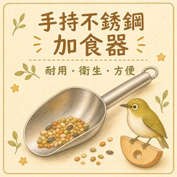 Z085 鸚鵡不銹鋼加食器/飼料勺 鳥用加料器 中小型鸚鵡餵食工具 鸚鸚鵡加食器, 不銹鋼飼料勺, 鸚鵡加料器, 鳥用餵食工具, 鸚鵡飲食用品, 鳥籠加料勺, 鸚鵡飼料杯加料, 鳥用不銹鋼勺, 鸚鵡加食器具, MY PET BIRD