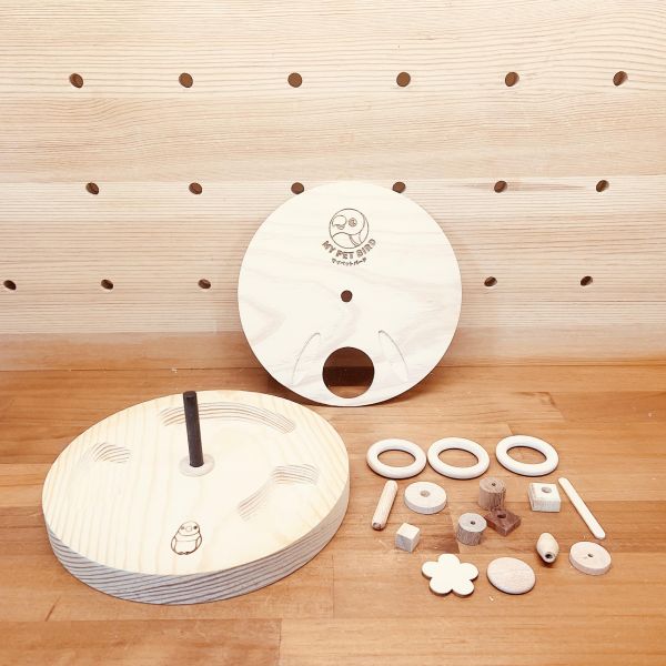 W063D 覓食互動玩具｜限量手工　 文鳥咬串 鸚鵡玩具天然蘋果枝、鸚鵡啃咬、自然咬物、小型鳥、風味。