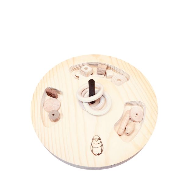 W063D 覓食互動玩具｜限量手工　 文鳥咬串 鸚鵡玩具天然蘋果枝、鸚鵡啃咬、自然咬物、小型鳥、風味。