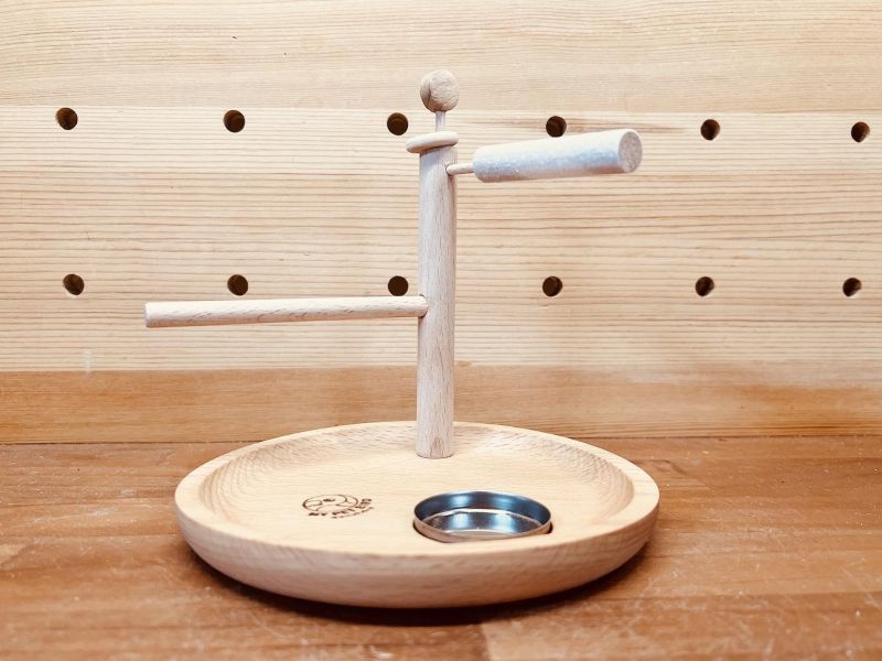W328XY 綠繡眼專屬站架 綠繡眼站架, 綠繡眼專屬用品, 細站棍, 小型鳥站架, 鳥用原木站台, 鳥用食碟槽, 綠繡眼跳台, 寵物鳥站架