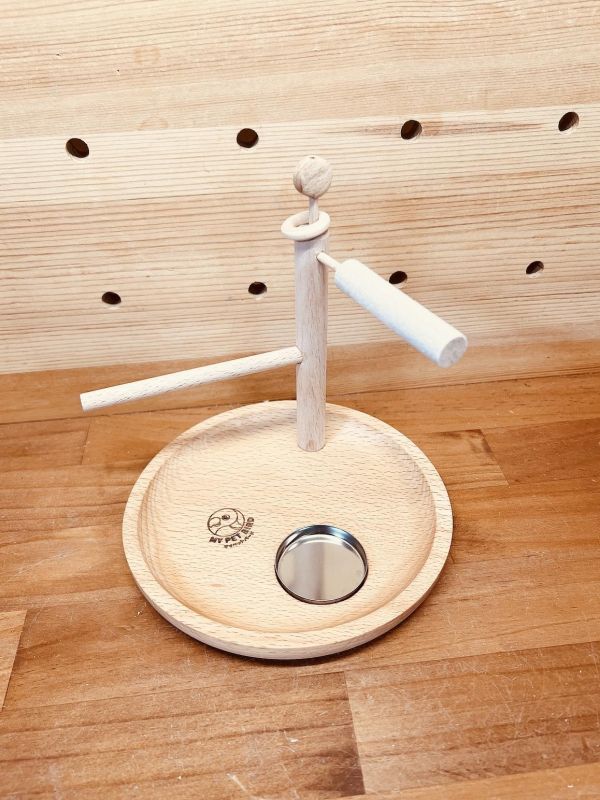W328XY 綠繡眼專屬站架 綠繡眼站架, 綠繡眼專屬用品, 細站棍, 小型鳥站架, 鳥用原木站台, 鳥用食碟槽, 綠繡眼跳台, 寵物鳥站架