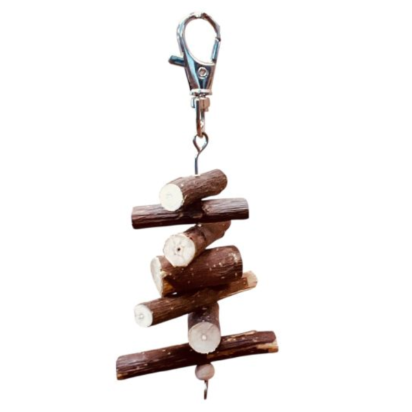 W052B 天然蘋果枝串：為您的鸚鵡提供天然咬物選擇 文鳥咬串 鸚鵡玩具天然蘋果枝、鸚鵡啃咬、自然咬物、小型鳥、風味。