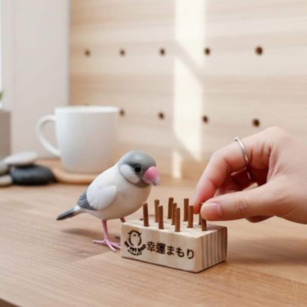 w030 鳥寶幸運籤筒｜天然木製小型鳥互動玩具 綠繡眼玩具、迷你插拔玩具、天然木材玩具、智力啟發玩具、小型鳥類玩具、松木玩具、櫸木玩具、紅花梨木玩具、鳥類益智玩具、寵物鳥娛樂