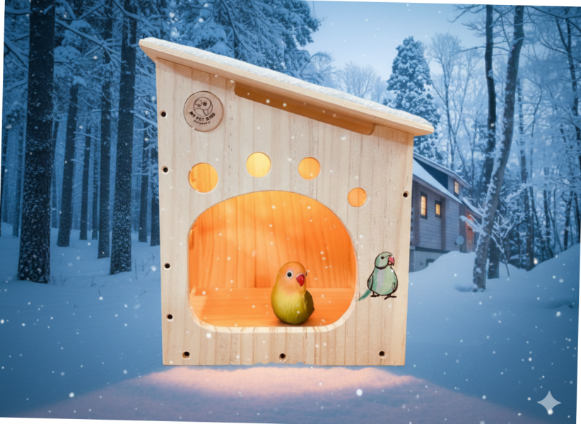 W485 林中雪屋中型鸚鵡木屋｜大挑高空間 中型鸚鵡木屋、鸚鵡木箱推薦、客製化雷雕鳥窩、天然松木鳥巢、和尚鸚鵡木屋、小太陽鸚鵡用品、台灣製鸚鵡玩具、MY PET BIRD、原木鳥窩設計、鸚鵡繁殖箱。