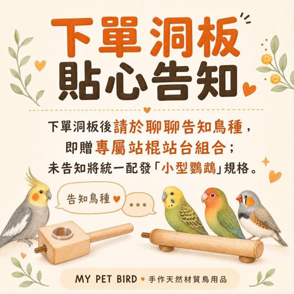W942  手工彩繪洞洞板｜專屬鳥寶遊樂園｜壁掛式洞洞板 寵物鳥洞洞板, 鳥用洞洞板, 壁掛式鳥遊戲板, 鸚鵡玩具板, 鳥籠玩具, 綠繡眼站架, 中小型鸚鵡玩具, MY PET BIRD