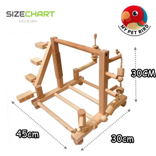 MY PET BIRD 中型鸚鵡遊樂場 台式鸚鵡遊樂場、攀爬、玩耍、親近、增進親密關係、鳥寶、生活豐富、趣味、遊戲台、鳥梯、吊橋、攀爬架、互動、連結、樂趣、刺激、活潑、愉快。