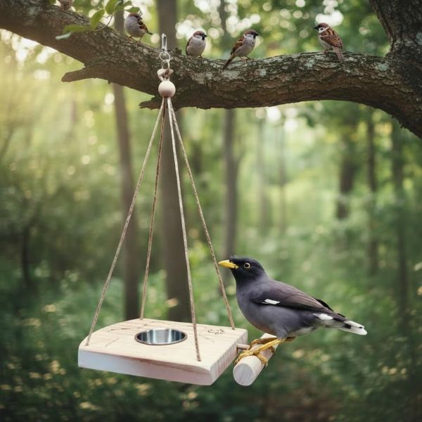 W432 戶外餵鳥器/開放式木屋 野鳥餵食器 飼料盒 鳥用品