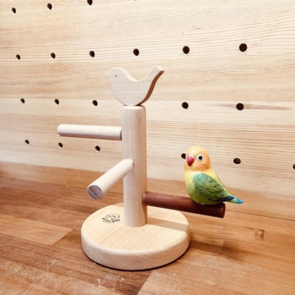 w397 櫸木桌上型鳥用站架 鳥用站架, 櫸木鳥站架, 桌上型鳥站架, 鸚鵡站架, 鸚鵡棲木, 鸚鵡玩具, 鸚鵡互動站架, MY PET BIRD