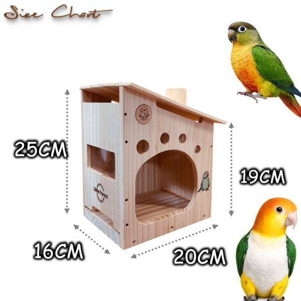 W485 林中雪屋中型鸚鵡木屋｜大挑高空間 中型鸚鵡木屋、鸚鵡木箱推薦、客製化雷雕鳥窩、天然松木鳥巢、和尚鸚鵡木屋、小太陽鸚鵡用品、台灣製鸚鵡玩具、MY PET BIRD、原木鳥窩設計、鸚鵡繁殖箱。