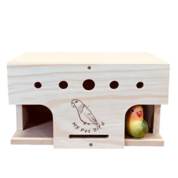 MY PET BIRD 長尾鸚鵡專用木屋 小鸚鵡木屋、隱密設計、通風口設計、鳥籠開口、新型木屋設計、鸚鵡用品、鳥寶舒適、安全木屋設計