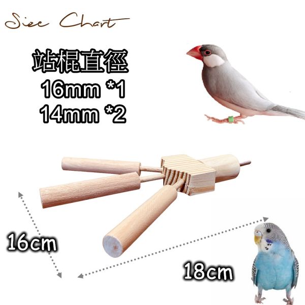 MY PET BIRD 小鸚鵡/文鳥三叉站棍 寵物文創,鳥玩具,鸚鵡玩具,文鳥,玄鳳,和尚,虎皮,綠繡眼,凱克,寵物用品,寵物玩具,咬物