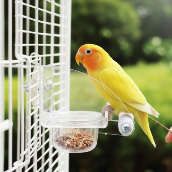 Z028鸚鵡防噴濺食盒｜防撒餵食器 透明鳥餵食器

不佔空間鳥籠飲水器

可拆卸鳥食盒

直籠橫籠通用餵食器

防灑鳥飼料容器