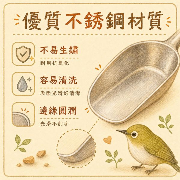 Z085 鸚鵡不銹鋼加食器/飼料勺 鳥用加料器 中小型鸚鵡餵食工具 鸚鸚鵡加食器, 不銹鋼飼料勺, 鸚鵡加料器, 鳥用餵食工具, 鸚鵡飲食用品, 鳥籠加料勺, 鸚鵡飼料杯加料, 鳥用不銹鋼勺, 鸚鵡加食器具, MY PET BIRD