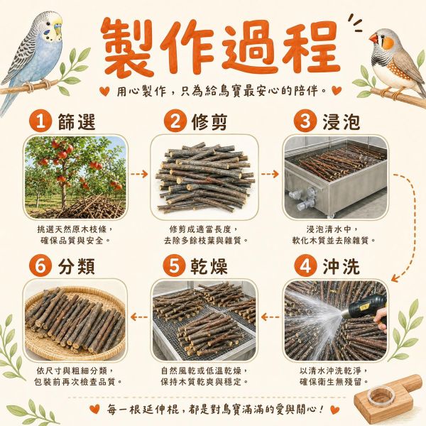 W852 綠繡眼原生木站棍 綠繡眼站棍, 蘋果枝站棍, 綠繡眼站架, 原生木站棍, 鳥用站棍, 鳥用品, 寵物鳥站架, MY PET BIRD