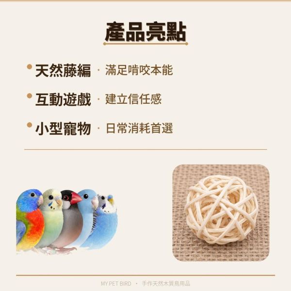 LK1 鳥寶最愛｜原色藤球 鸚鵡玩具