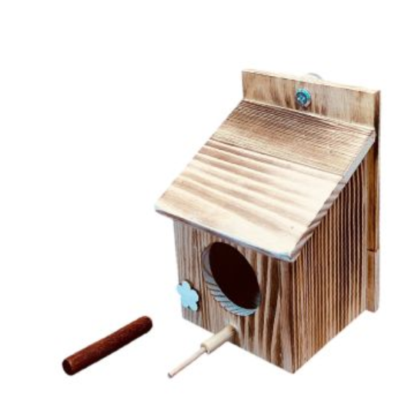 W427A  綠繡眼復古小木屋 綠繡眼 鳥窩鳥籠 鳥窩 鳥巢 寵物用品 寵物鳥鸚鵡玩具 寵物文創 鳥玩具