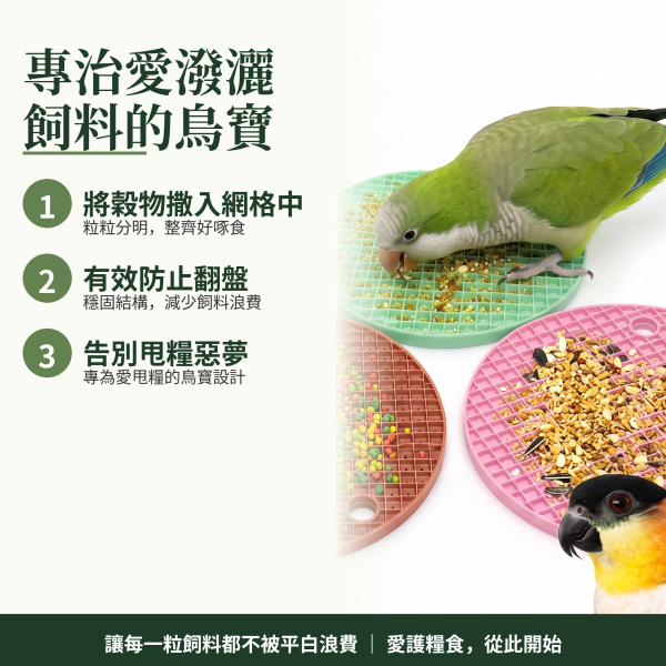 Z039 鳥寶藏食解悶玩具、防潑灑甩糧必備 鸚鵡覓食墊, 鸚鵡藏食玩具, 鳥玩具推薦, 鸚鵡解悶玩具, 鸚鵡防甩糧, 鸚鵡防潑灑, 慢食墊, 食品級矽膠慢食墊, MY PET BIRD