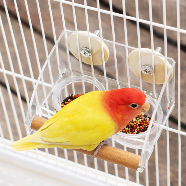 Z028鸚鵡防噴濺食盒｜防撒餵食器 透明鳥餵食器

不佔空間鳥籠飲水器

可拆卸鳥食盒

直籠橫籠通用餵食器

防灑鳥飼料容器