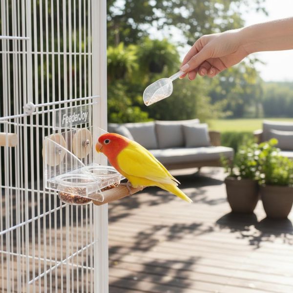 Z028鸚鵡防噴濺食盒｜防撒餵食器 透明鳥餵食器

不佔空間鳥籠飲水器

可拆卸鳥食盒

直籠橫籠通用餵食器

防灑鳥飼料容器