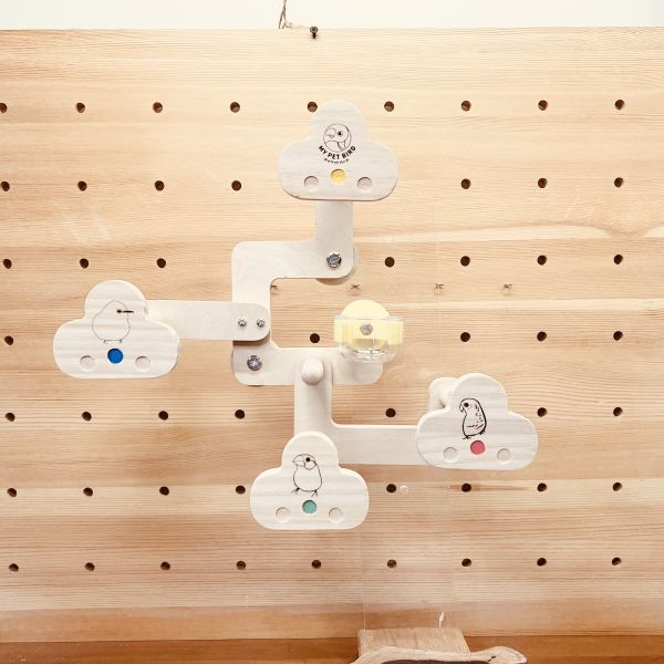 W9A1鸚鵡解悶玩具 多功能雲朵攀爬遊樂場 鸚鵡玩具、鳥玩具、小鸚鵡玩具、攀爬架、遊樂場、站台雲朵造型、實木、籠內外、多功能、玩耍、解悶