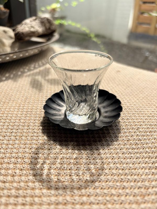 復古黃銅作舊花瓣鎏銀茶托 映月轩 黄铜做旧花瓣鎏银茶托茶盏复古杯托 功夫茶具茶道配件批发