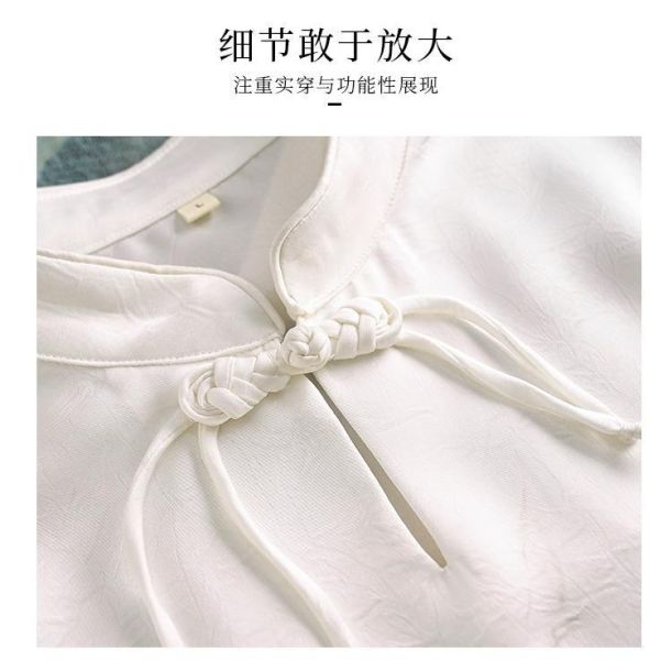 春夏新中式上盤釦垂感茶禪衣｜兩色 复古女装2025春季新款新中式上衣女中国风盘扣茶服垂感气质T恤