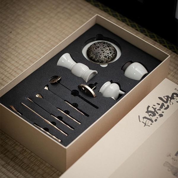 宋代香事香篆香爐線香禮盒（11件套組） 墨己 宋代香事套组 陶瓷仿古整套打香篆香炉套装 礼盒装熏香线香