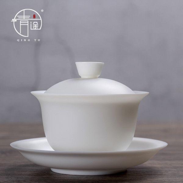德化冰種玉白瓷素燒薄胎蓋碗｜180mL 冰種玉瓷,薄胎茶具蓋碗,高品質茶具,瓷質細膩,光照透亮,溫潤如玉
茶具清潔