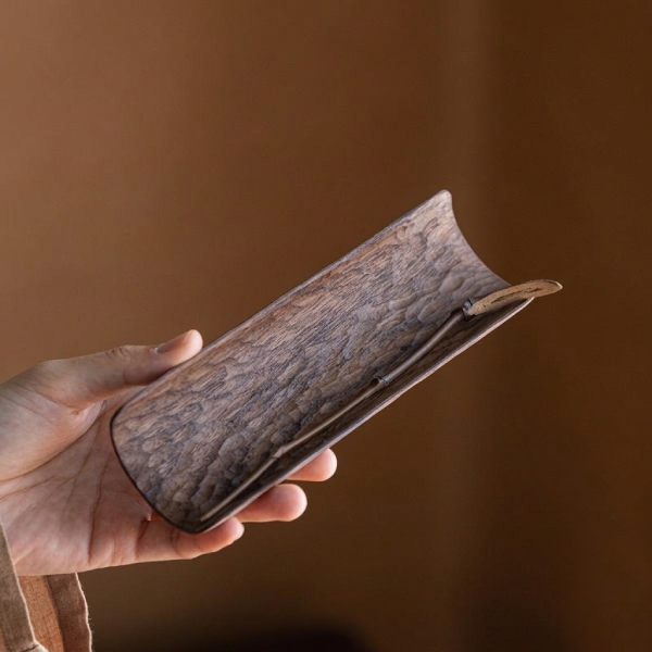 純手工北美胡桃木茶則茶針兩件套 纯手工北美黑胡桃木茶则茶荷茶铲茶道六君子复古茶勺实木茶具配件