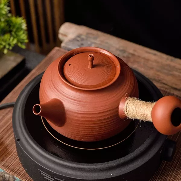 潮汕紅泥炭爐砂銚壺煤炭酒精兩用｜7款可選 中式耐热潮汕红泥紫砂炭炉砂铫壶围炉煮茶煤碳炉烧水朱泥壶可跳盖