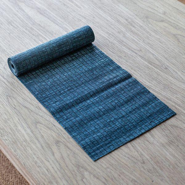 紙編工藝防水茶席方素方茶簾｜棗紅 紙編工藝防水茶席方素方茶簾 乾泡席功夫茶道具配件