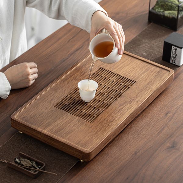 日式竹製抽屜儲水排水雙用乾泡台茶盤｜三款可選 日式竹製抽屜儲水排水雙用乾泡台茶盤