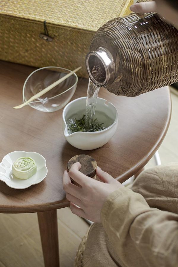 一壺四杯綠茶踏青旅行組 墨己 一抹春绿茶泡碗套组春茶泡茶功夫茶具一壶四杯踏青旅行茶具