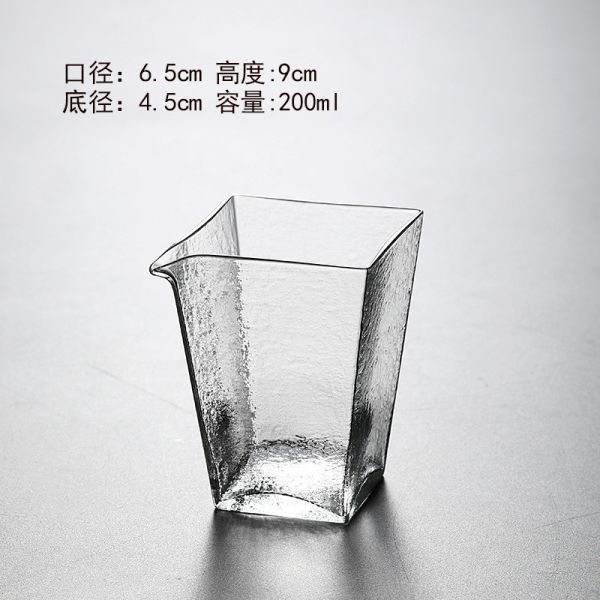 透明玻璃公道杯茶海茶盅分茶器｜磨砂方形 茶海,茶盅,分茶器,粉引