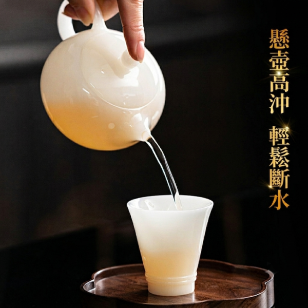 釉燒冰種璞玉瓷純手工西施壺 龍蛋壺,冰種玉瓷,薄胎茶具蓋碗,高品質茶具,瓷質細膩,光照透亮,溫潤如玉,茶具清潔