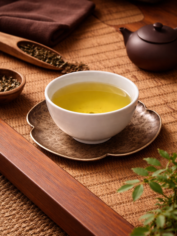 仿古手工純銅茶道杯托｜海棠款（黃銅） 純銅茶道杯墊,手工捶紋茶托,高品質茶具,茶道配件,傳統工藝茶具,純銅手工茶具,精緻茶道杯墊,錘紋設計茶托,茶道藝術,高檔茶具