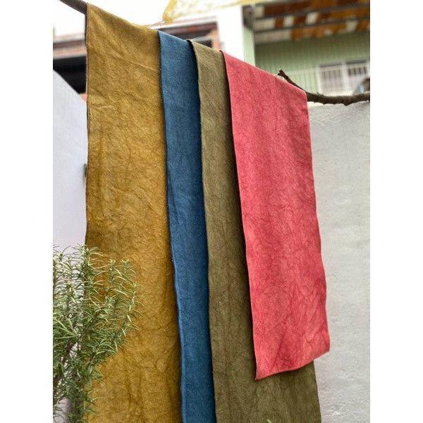 草木扎染茶道桌旗席方｜藏青 草木紮染桌旗 純棉茶席布藝茶墊茶布 乾泡席功夫茶道具配件