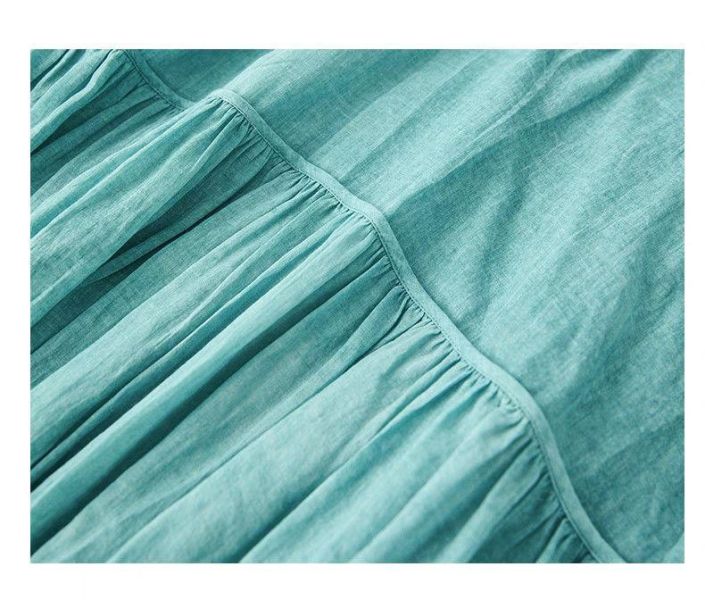 春夏盤釦改良旗袍禅意茶服連衣裙 2507夏季新款盘扣中国风改良旗袍禅意茶服中式文艺连衣裙茶艺中长