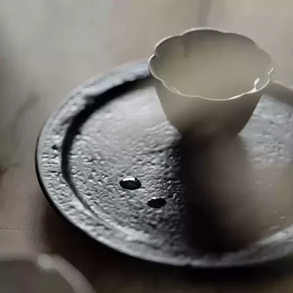 景德鎮梵汝手工侘寂風粉引壺承｜五色可選 梵汝 景德镇日式复古耿萧干泡盘茶承家用功夫茶具壶承干泡台配件