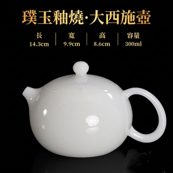 釉燒冰種璞玉瓷純手工西施壺 龍蛋壺,冰種玉瓷,薄胎茶具蓋碗,高品質茶具,瓷質細膩,光照透亮,溫潤如玉,茶具清潔