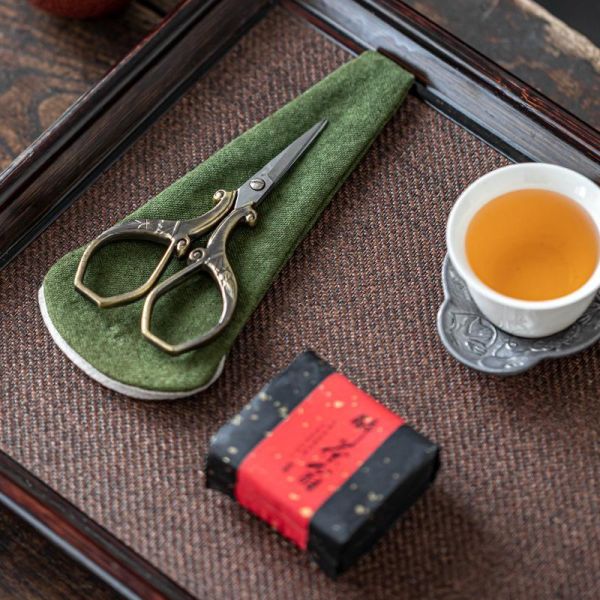 茶剪絨布保護套收納套｜共四色 中式复古剪刀收纳袋保护套袋茶剪布袋扎染茶艺茶道零配件厂家直销