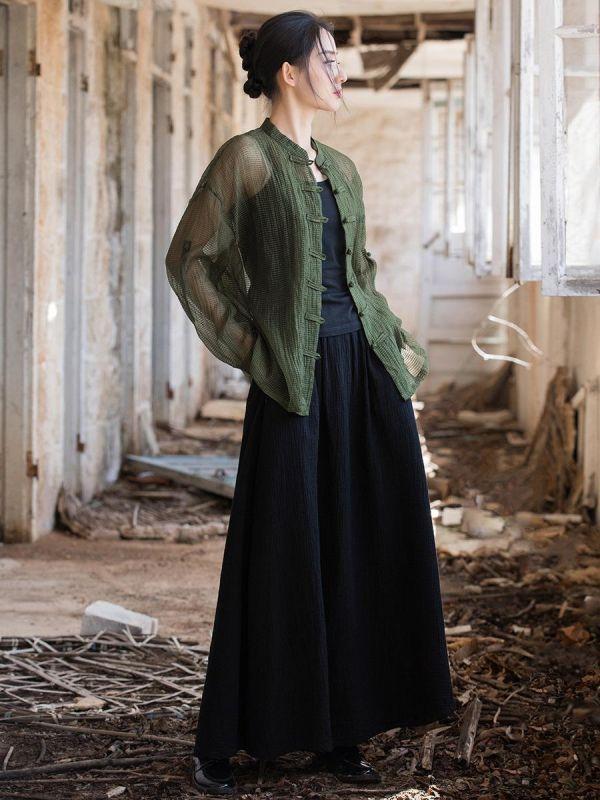 春夏中式棉麻设计感防晒開襟罩衫｜三色 春中式国风棉麻女装衬衫女设计感小众防晒国潮空调衫开衫上衣外套