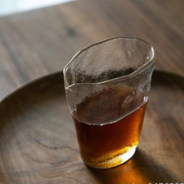 透明玻璃公道杯茶海茶盅分茶器｜扁口垂紋 透明玻璃公道杯茶海茶盅分茶器扁口垂紋