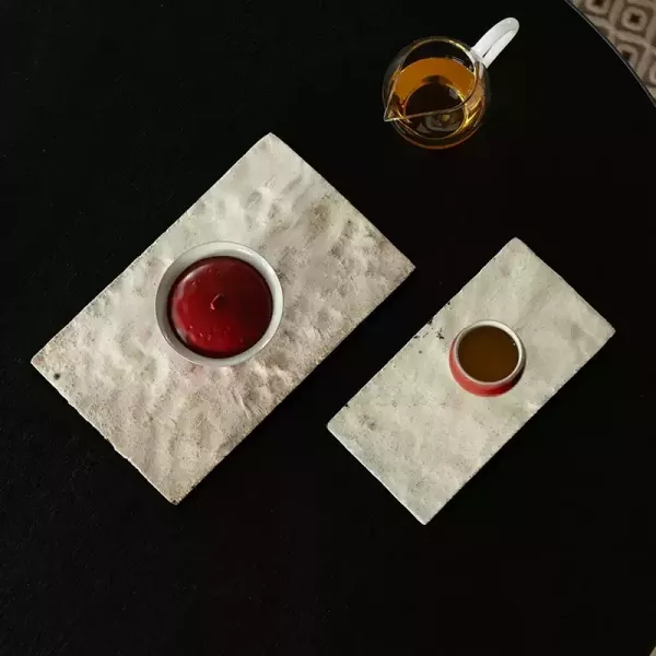 純手工肌理感侘寂風壺承茶盤｜三色 梵汝日式纯手工陶艺壶承诧寂风复古粗陶干泡盘拙朴小茶台茶盘壶托
