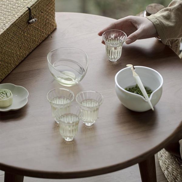 一壺四杯綠茶踏青旅行組 墨己 一抹春绿茶泡碗套组春茶泡茶功夫茶具一壶四杯踏青旅行茶具