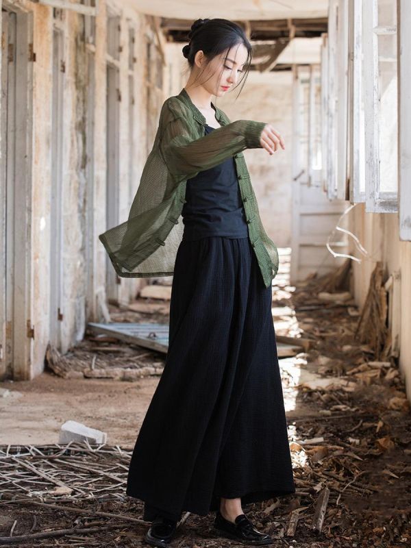 春夏中式棉麻设计感防晒開襟罩衫｜三色 春中式国风棉麻女装衬衫女设计感小众防晒国潮空调衫开衫上衣外套